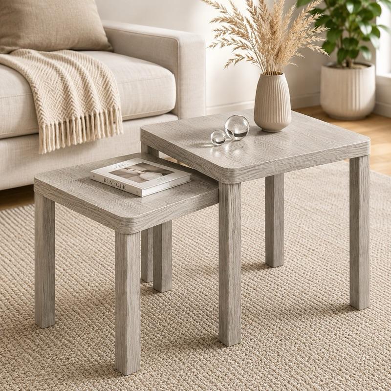 Modern Nesting Side Tables Set of 2 – Space Saving Coffee Tables