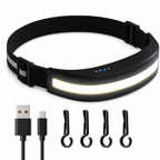 Rechargeable LED Running Waist Light – Adjustable Reflective Belt