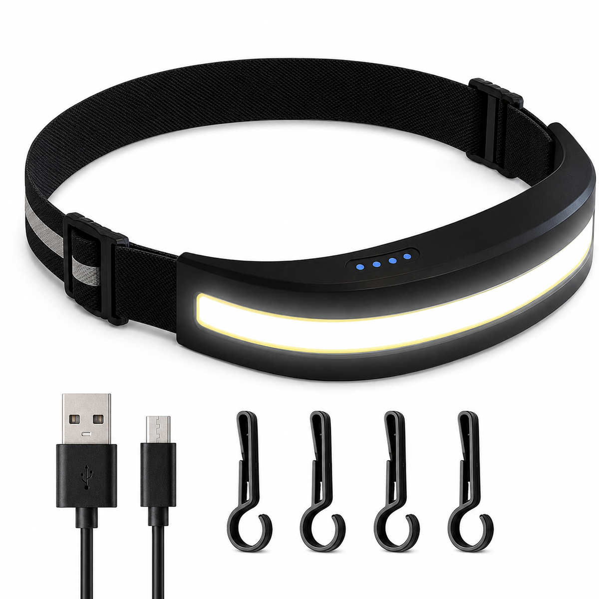 Rechargeable LED Running Waist Light – Adjustable Reflective Belt