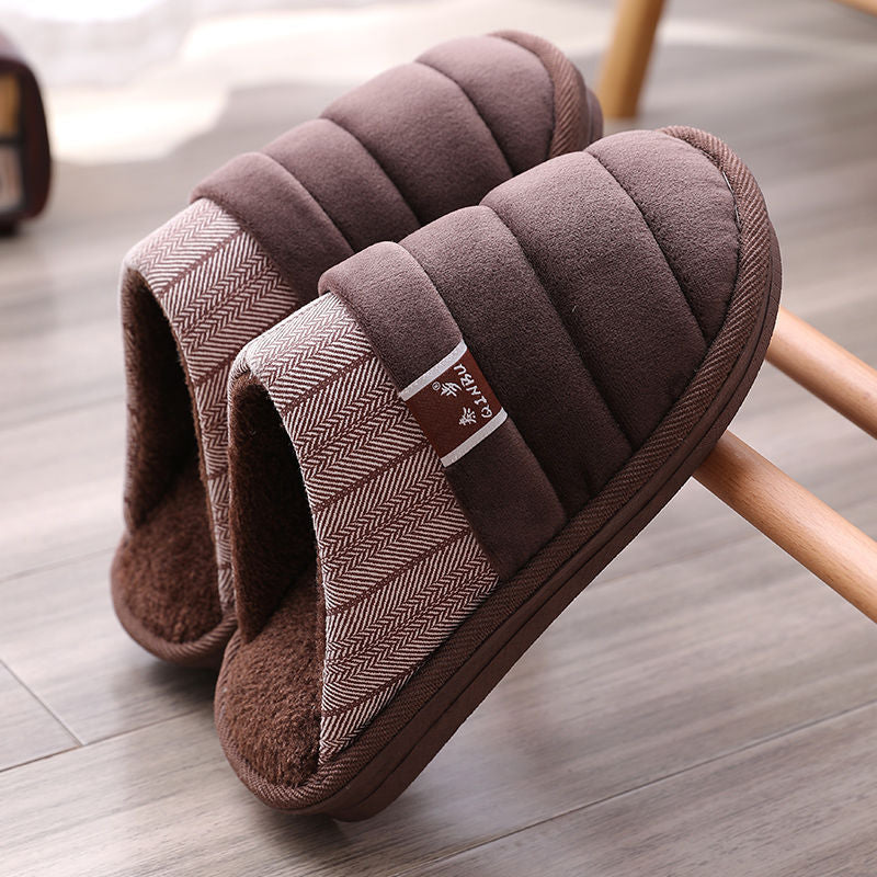 Brown winter slippers with plush lining