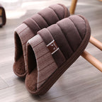 Brown winter slippers with plush lining