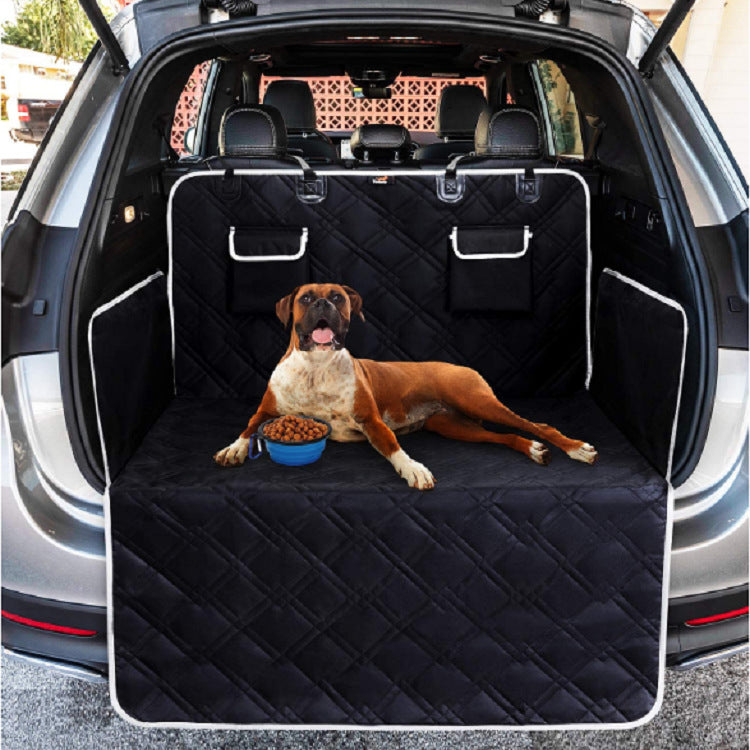 Black Oxford cloth car boot mat for dogs