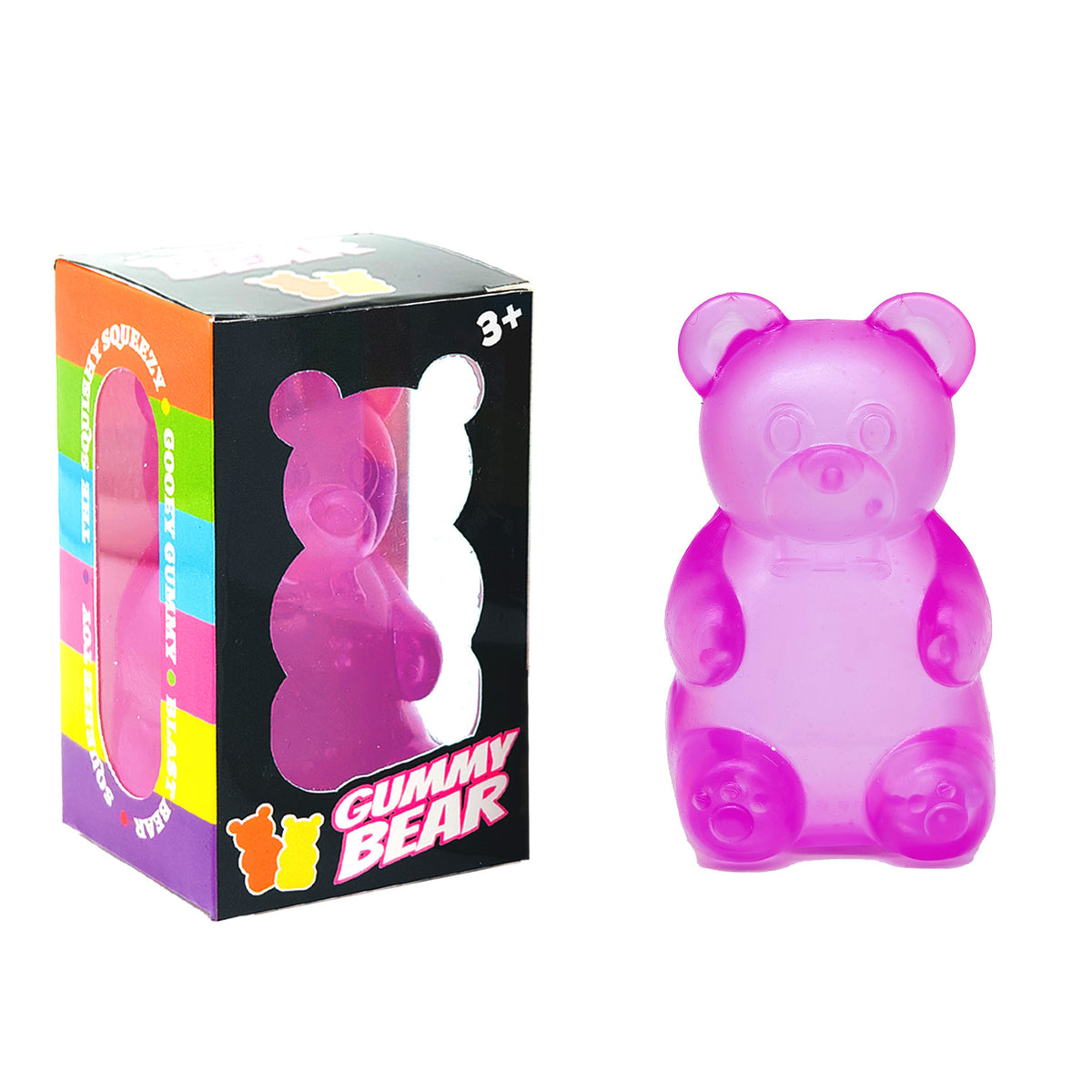 Squishy Fidget Toy – Fun Squeeze Toy in Cute Designs – Gummy Bear – Purple
