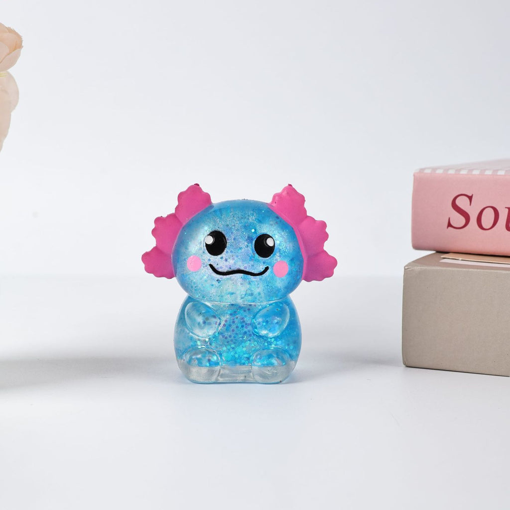 Squishy Fidget Toy – Fun Squeeze Toy in Cute Designs – Mini Axolotl – Blue