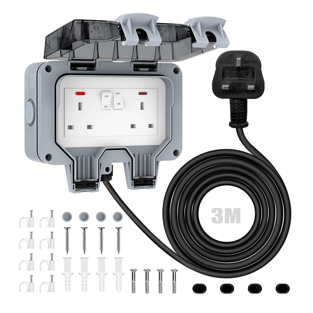 Weatherproof Outdoor Double Socket