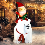 Outsunny 6.6FT Christmas Inflatable Santa Claus w/ Polar Bear for Graden