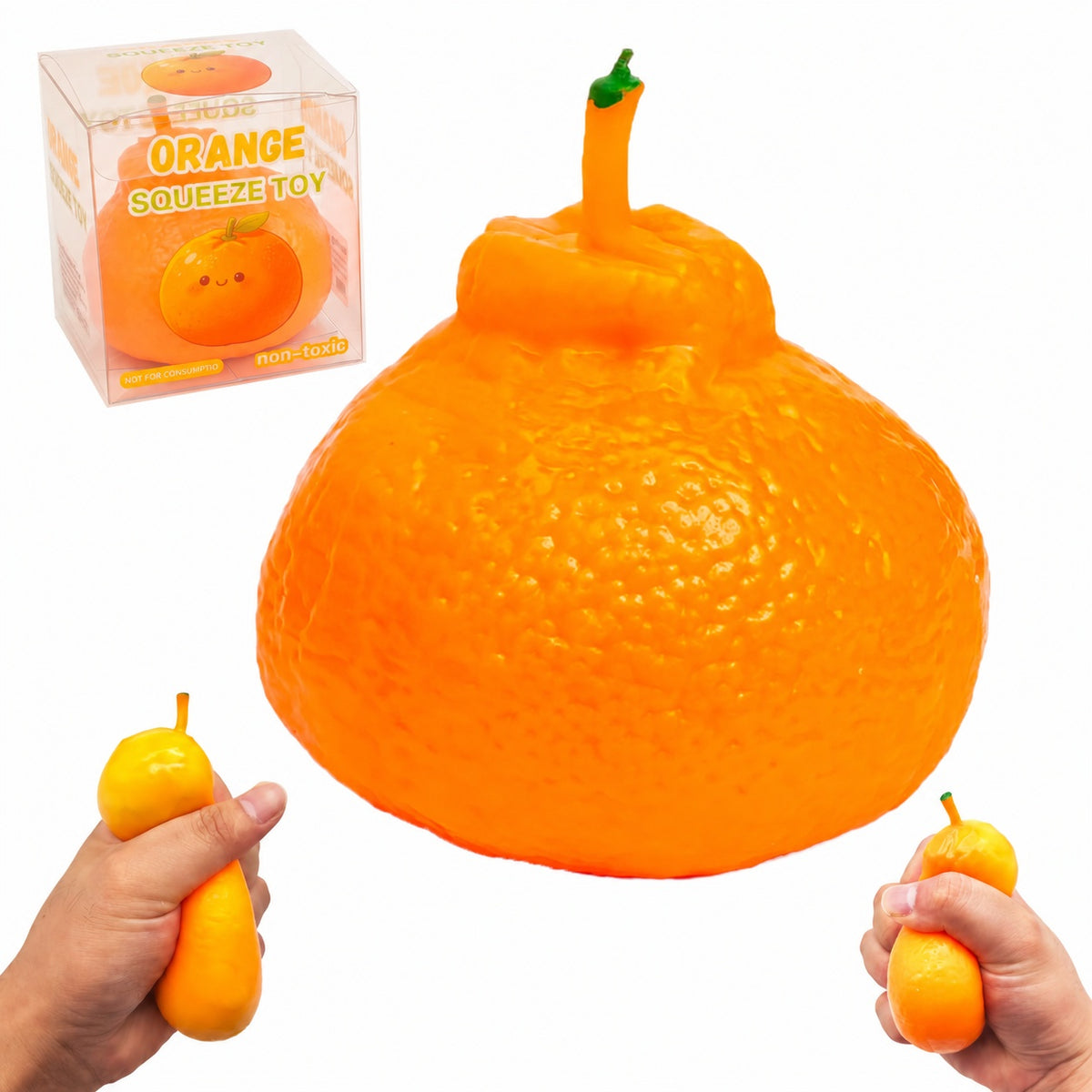 Squishy Fidget Toy – Fun Squeeze Toy in Cute Designs – Tangerine