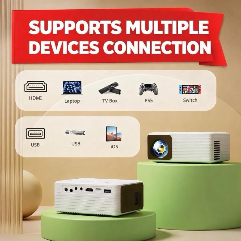 Mini Projector with Remote Control – Portable Home Cinema Projector