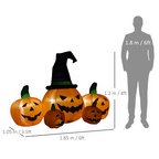 6ft Inflatable Halloween Large Pumpkin Hat with Four Small Pumpkins Blow-Up LED