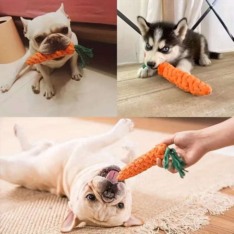 Interactive Carrot-Shaped Dog Toy with Tassel