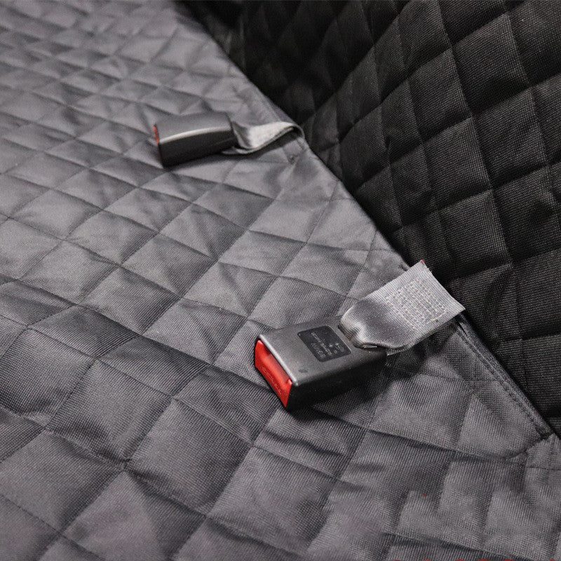 Black dog car seat cover for back seat with mesh window – view 4