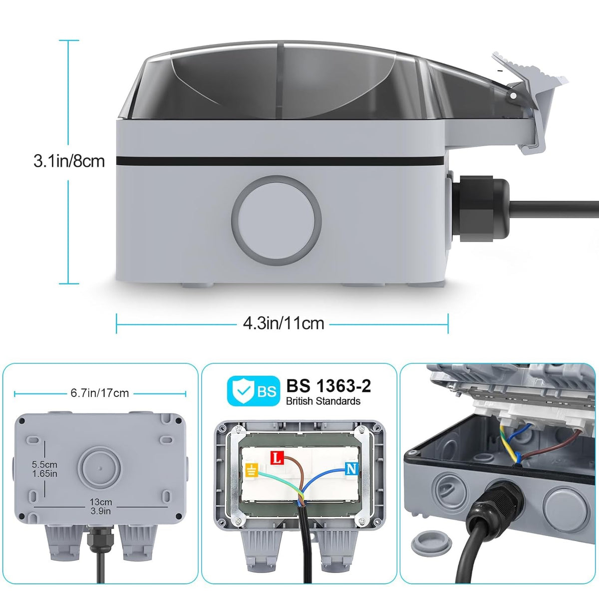 Weatherproof Outdoor Double Socket