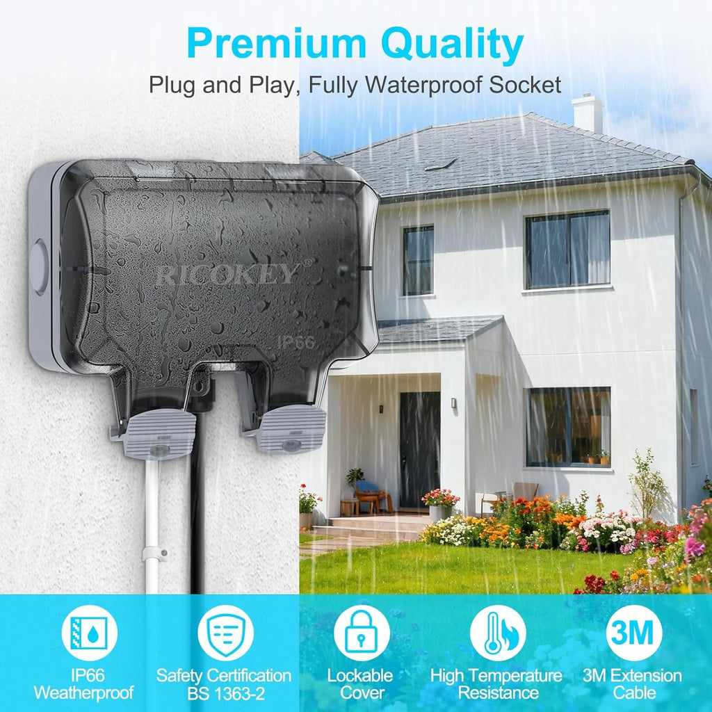 Weatherproof Outdoor Double Socket