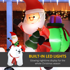 Outsunny 6.6FT Christmas Inflatable Santa Claus w/ Polar Bear for Graden