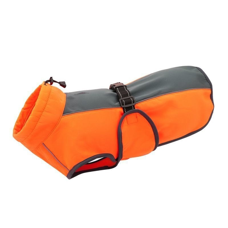 Orange and black teddy dog winter coat product shot