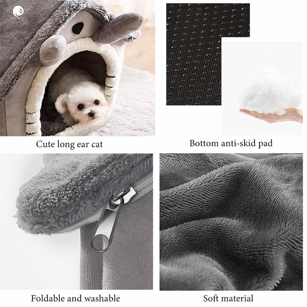 Igloo fleece pet cave bed – view 4