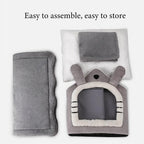 Igloo fleece pet cave bed – view 6