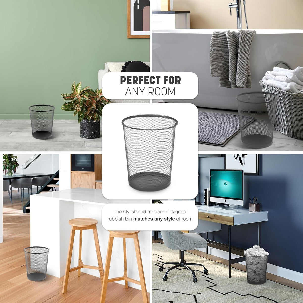 Round Metal Mesh Waste Bin