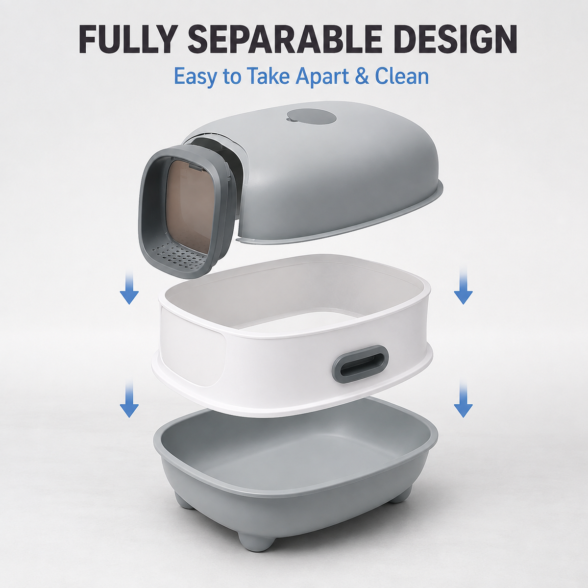 UV Sterilising Enclosed Cat Litter Box with Scoop