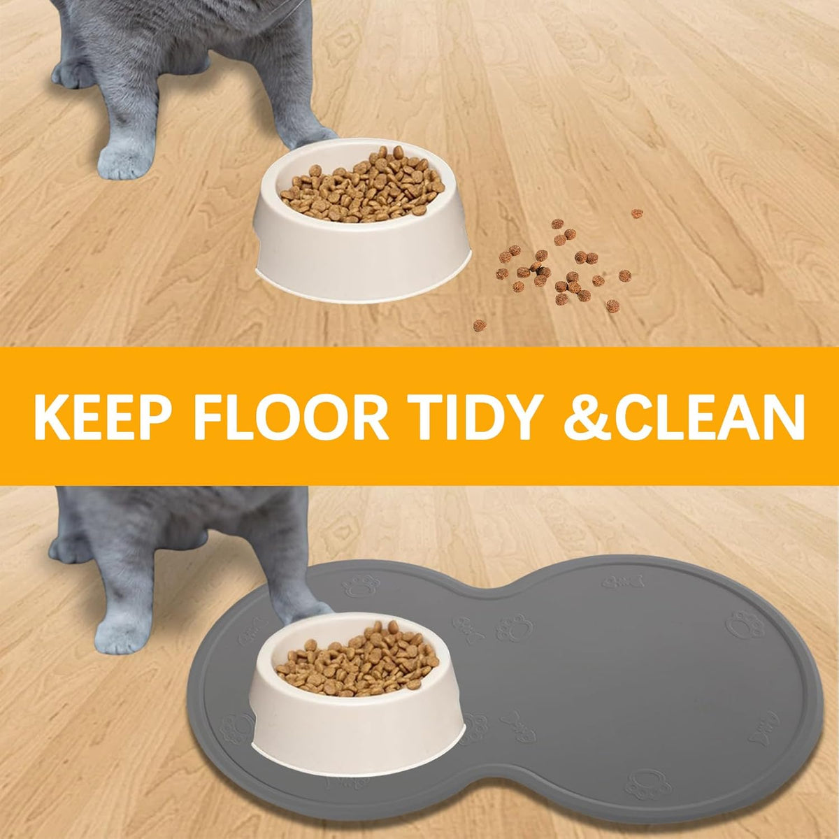 Silicone pet feeding mat with raised edges – view 4
