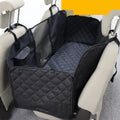 Black dog car seat cover for back seat with mesh window