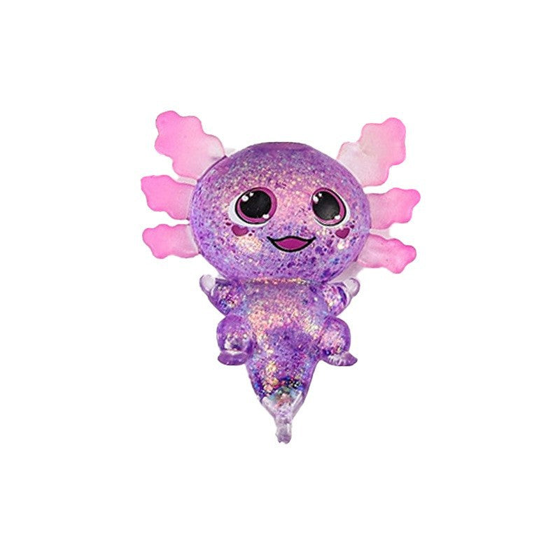 Squishy Fidget Toy – Fun Squeeze Toy in Cute Designs – Big-Eye Axolotl – Purple