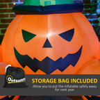 6ft Inflatable Halloween Large Pumpkin Hat with Four Small Pumpkins Blow-Up LED