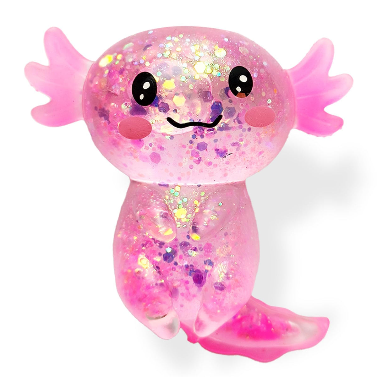 Squishy Fidget Toy – Fun Squeeze Toy in Cute Designs – Standing Axolotl – Pink