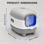 UV Sterilising Enclosed Cat Litter Box with Scoop