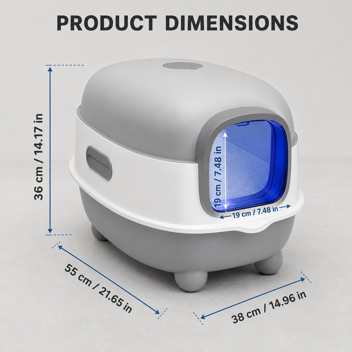 UV Sterilising Enclosed Cat Litter Box with Scoop