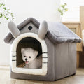 Igloo fleece pet cave bed