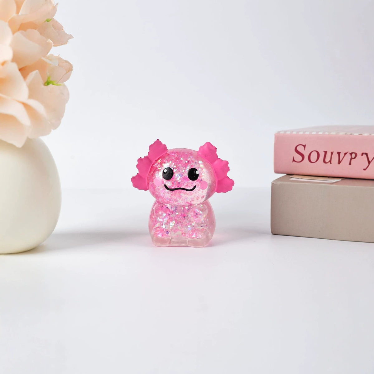 Squishy Fidget Toy – Fun Squeeze Toy in Cute Designs – Mini Axolotl – Pink