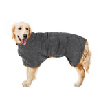 Dog wearing a pet bathrobe drying towel – view 4