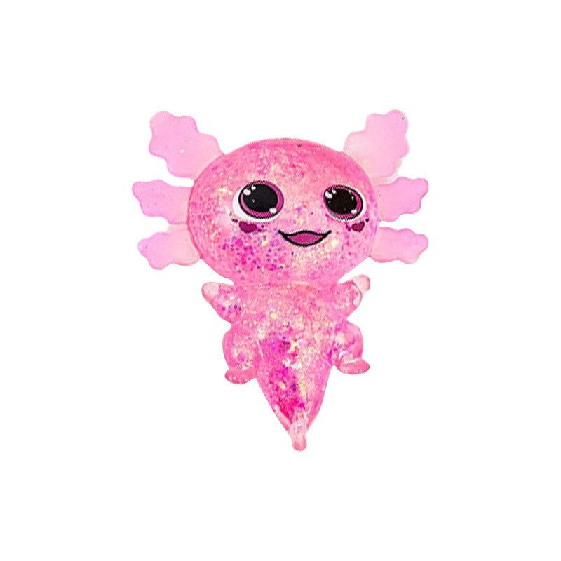 Squishy Fidget Toy – Fun Squeeze Toy in Cute Designs – Big-Eye Axolotl – Pink