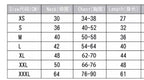 Dog coat size chart with neck, chest and length measurements