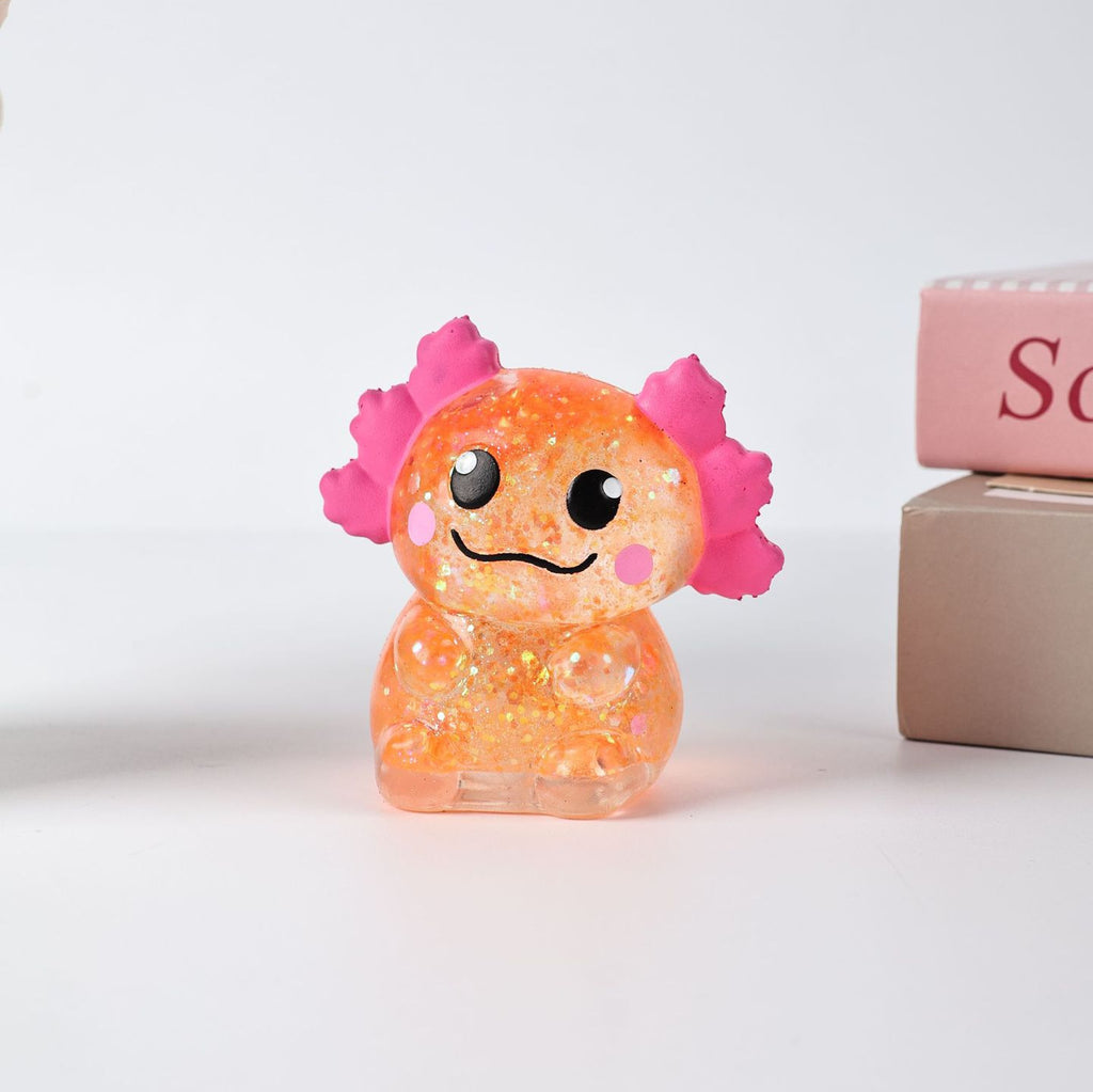 Squishy Fidget Toy – Fun Squeeze Toy in Cute Designs – Mini Axolotl – Yellow