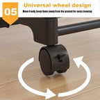 Double-Rail Clothes Rack on Wheels with Shoe Shelves & Side Hooks – Black