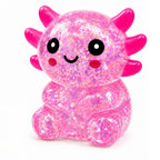 Squishy Fidget Toy – Fun Squeeze Toy in Cute Designs – Sitting Axolotl – Pink