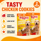 World of Pets Delicious Chicken Cookies Dog Treats – 2 Pack