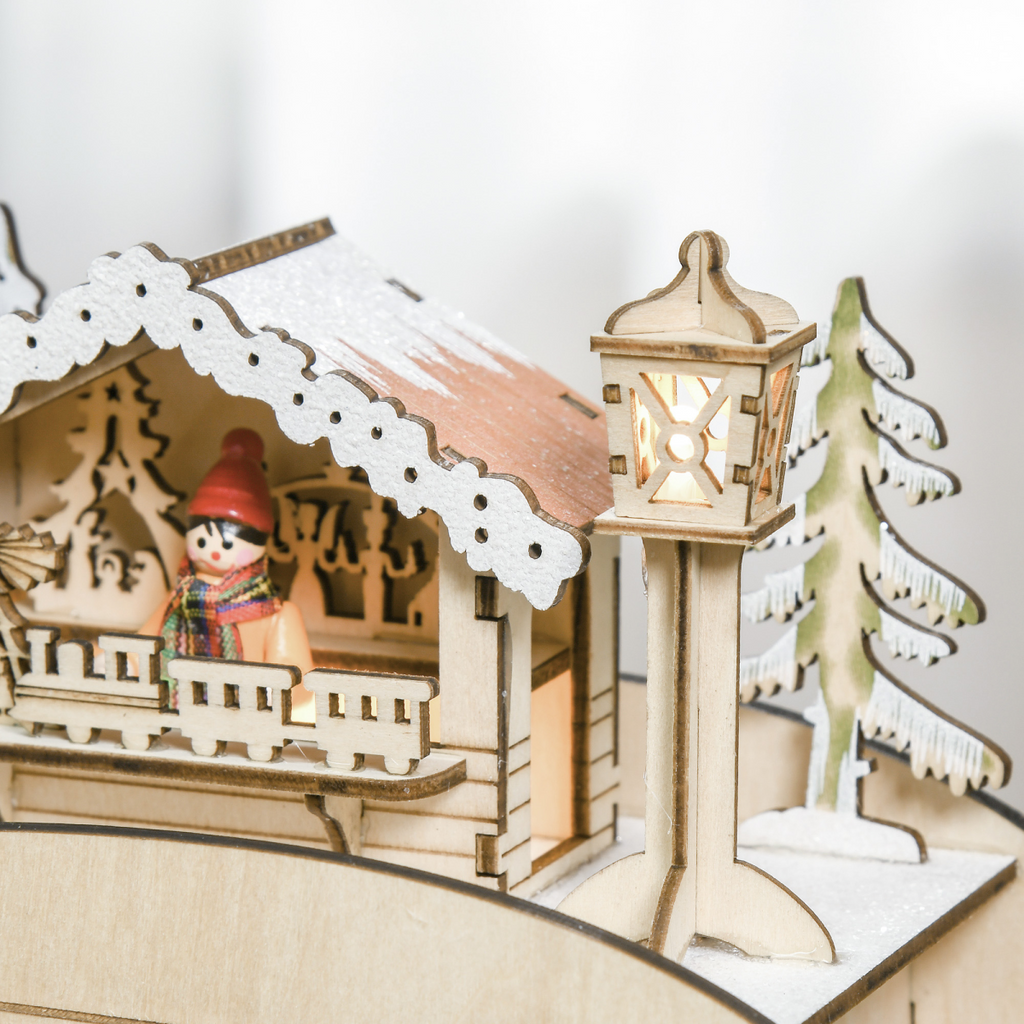 Christmas Advent Calendar 2021 Light Up Wooden Sleigh Countdown Natural