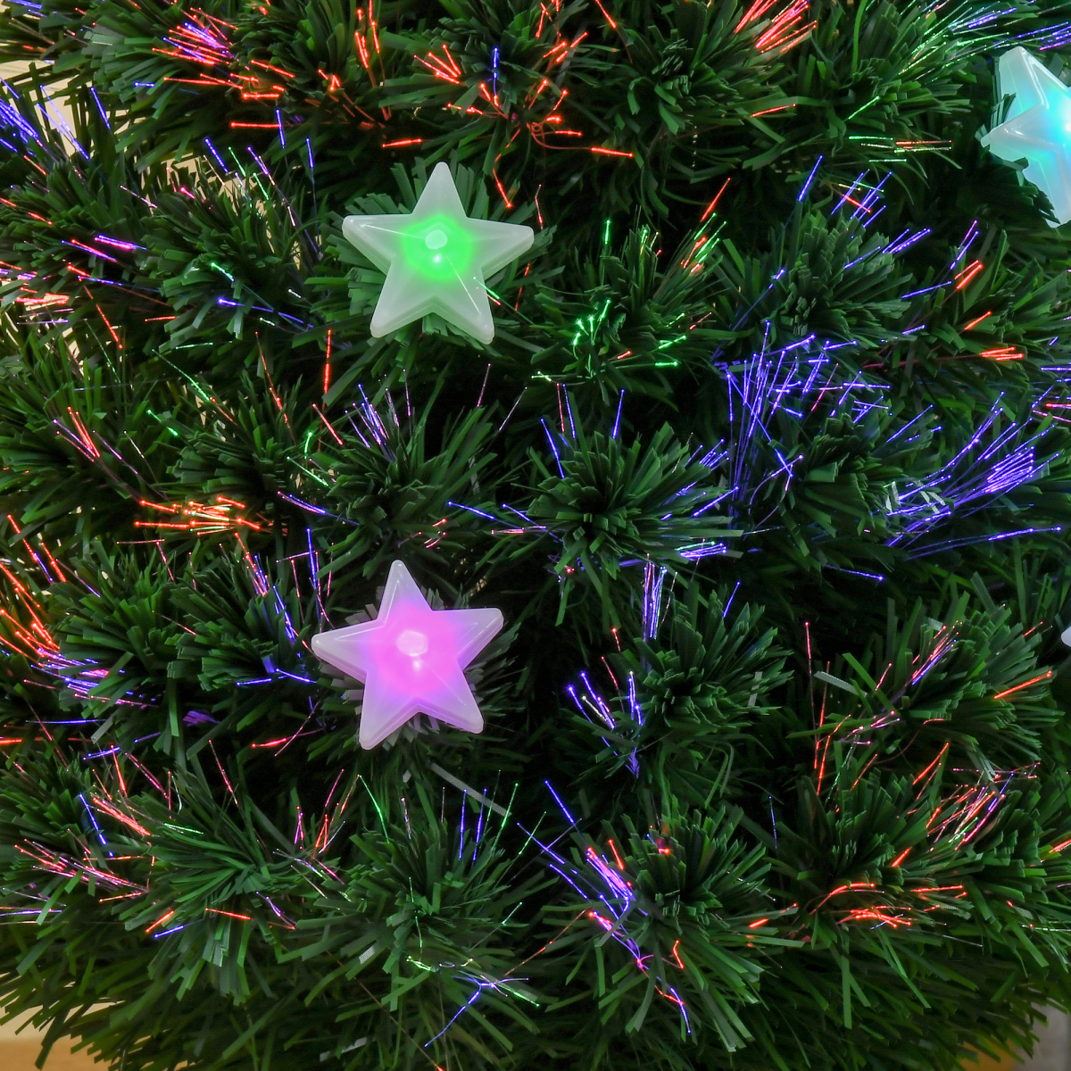 4FT Prelit Artificial Christmas Tree Fibre Star Xmas LED Light Indoor Green