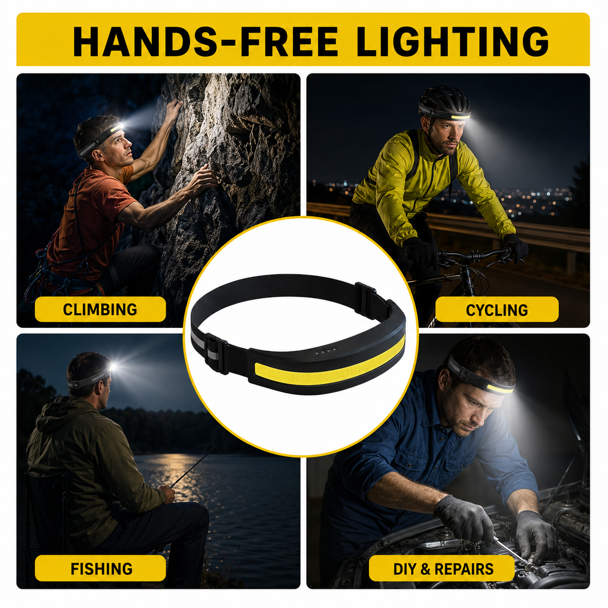 Rechargeable LED Running Waist Light – Adjustable Reflective Belt
