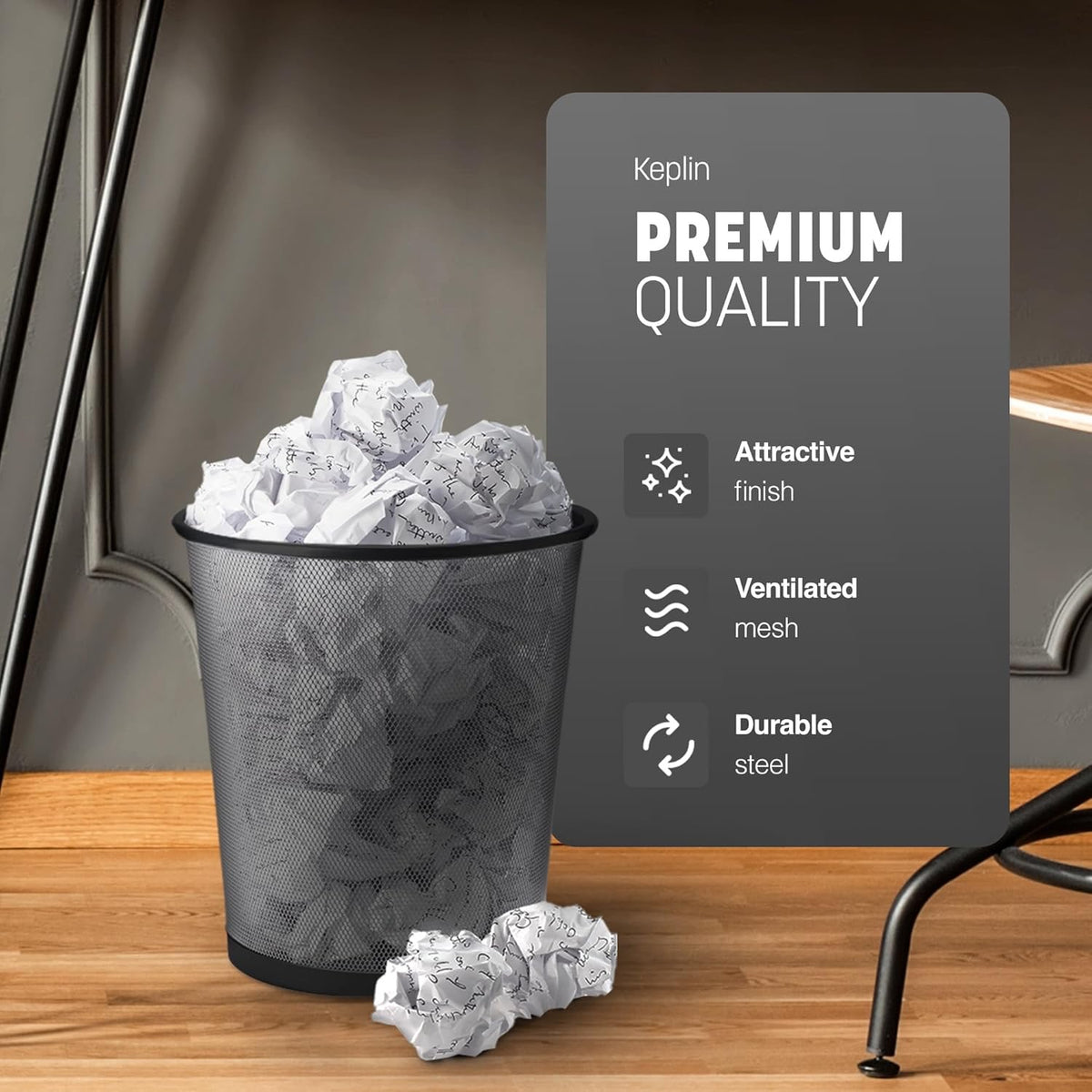 Round Metal Mesh Waste Bin