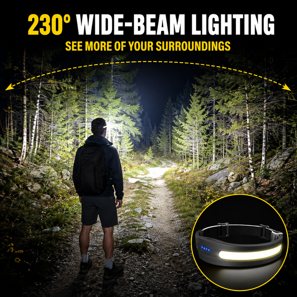 Rechargeable LED Running Waist Light – Adjustable Reflective Belt