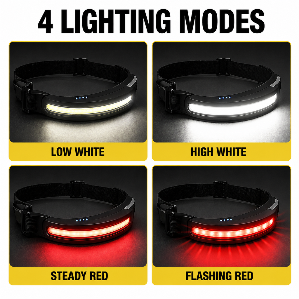 Rechargeable LED Running Waist Light – Adjustable Reflective Belt