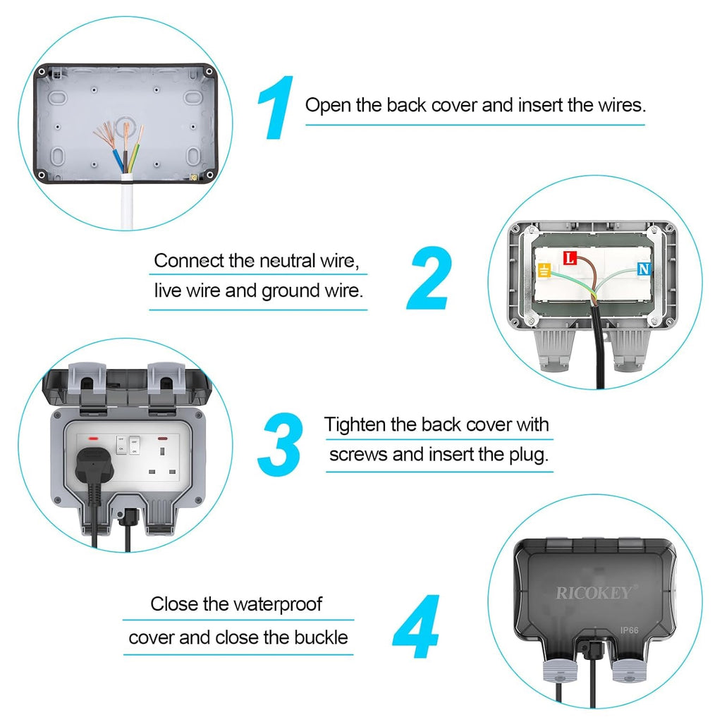 Weatherproof Outdoor Double Socket