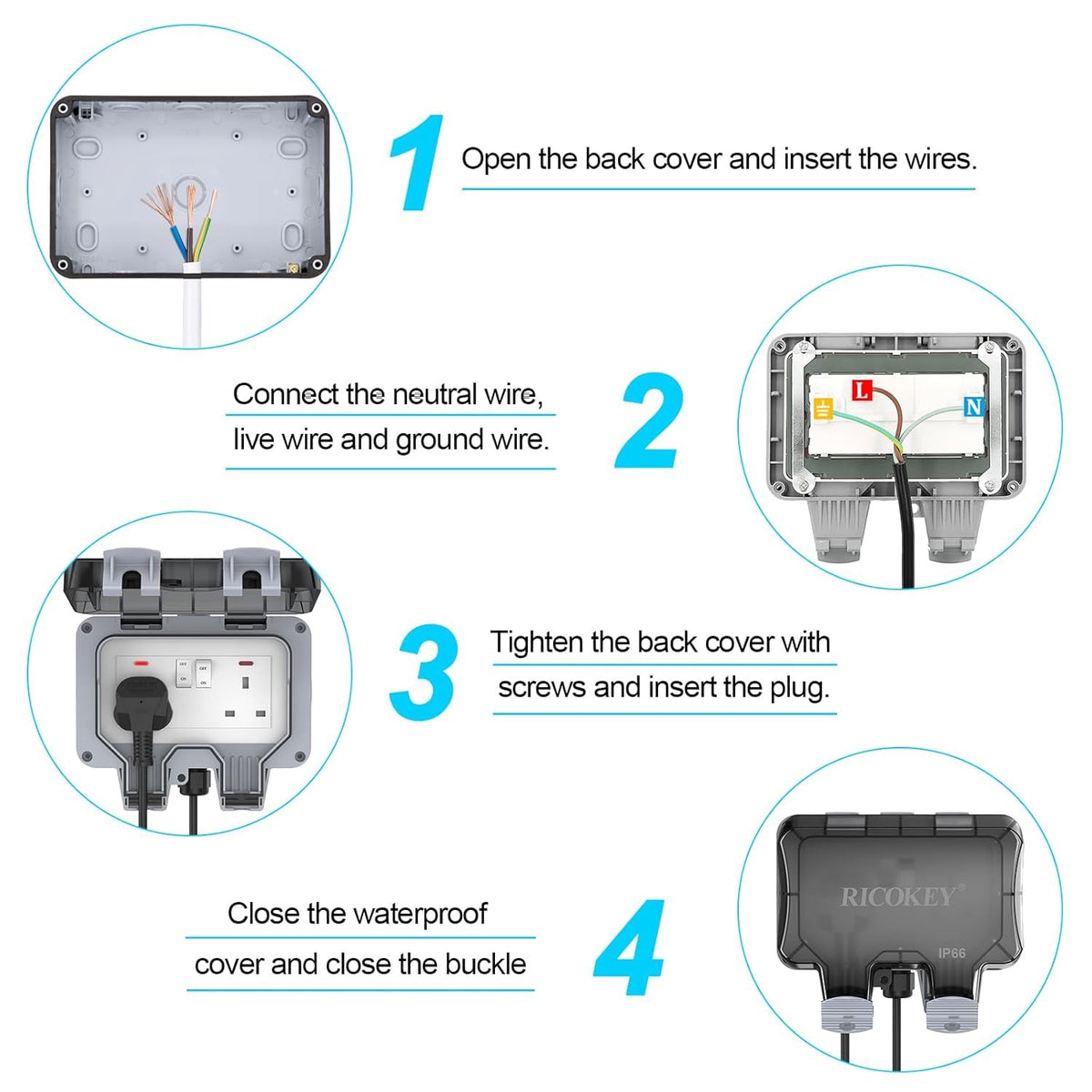 Weatherproof Outdoor Double Socket