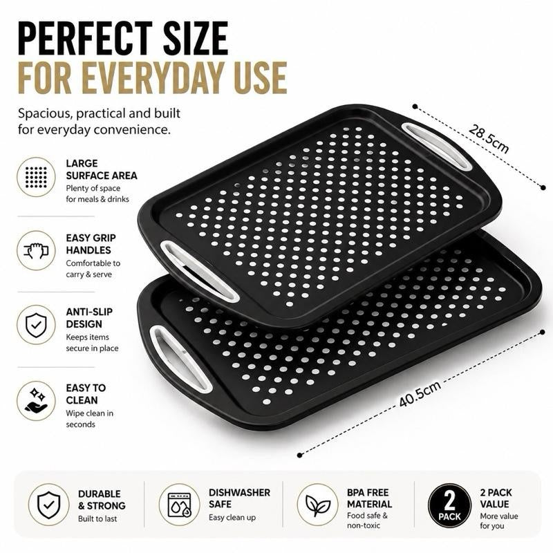 Anti-Slip Serving Tray Set