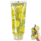 Squishy Fidget Toy – Fun Squeeze Toy in Cute Designs – Glitter Squeeze Tube – Yellow