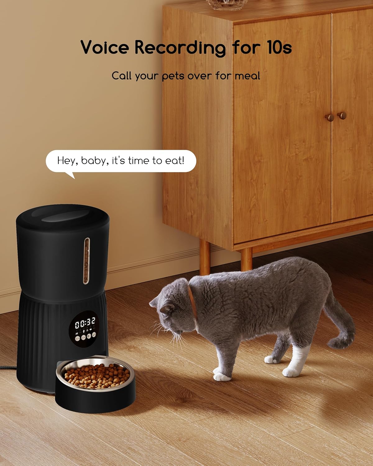 Automatic cat feeder 4L with timer – view 4
